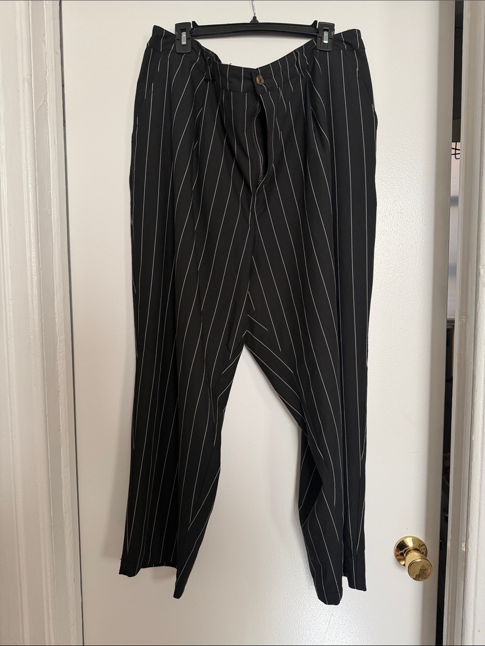 Future Collective Kahlana Barfield Brown Women’s Black Pinstripe Trousers